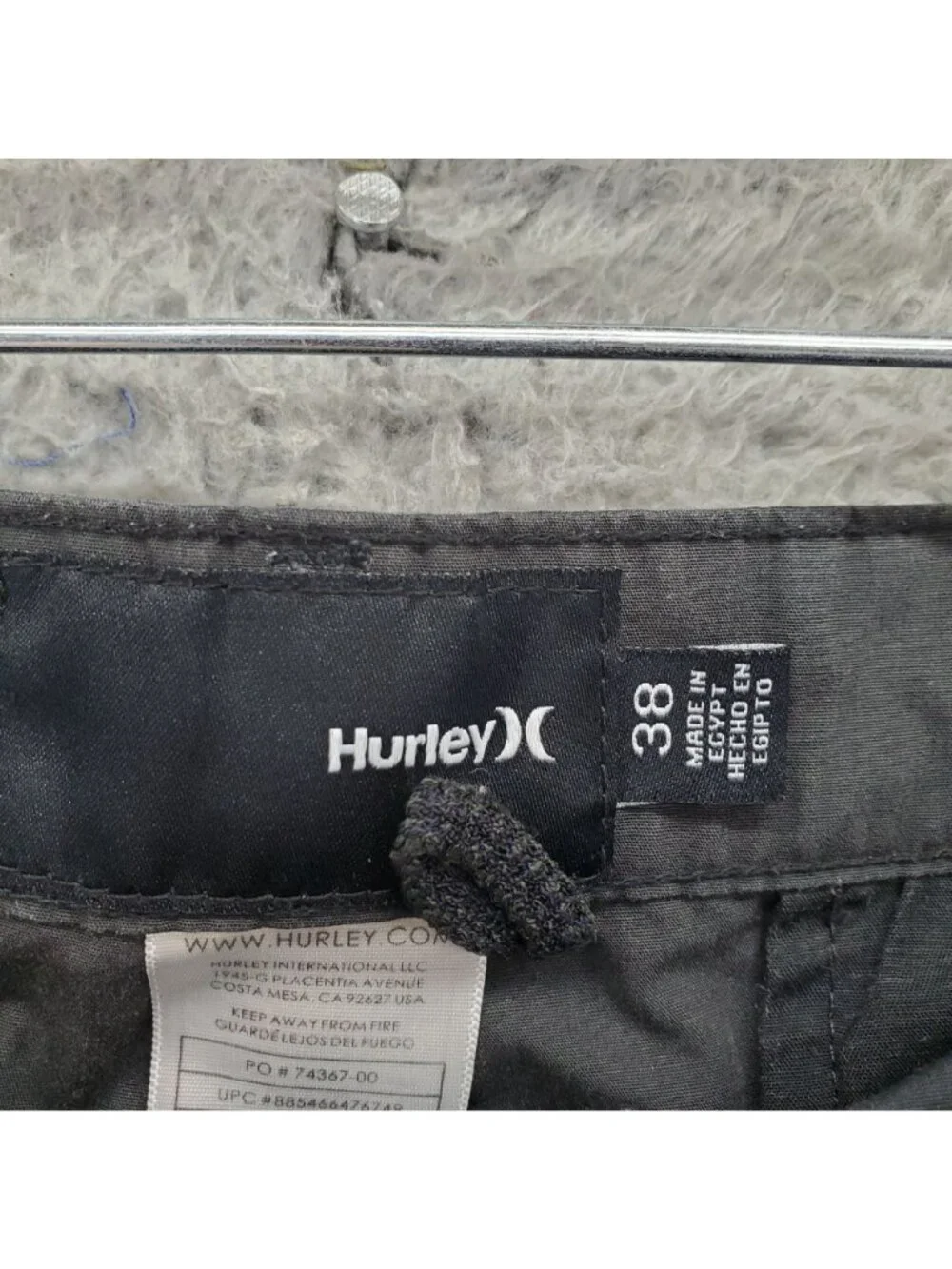 Hurley Shorts Mens 38 Gray Classic Flat Front  Chino *Read*